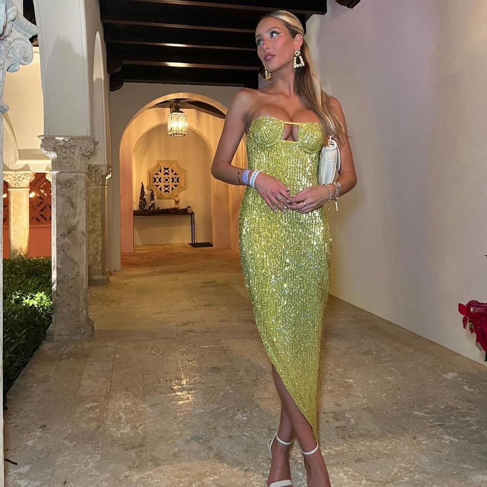 Camila Coelho Green Sequin Dress